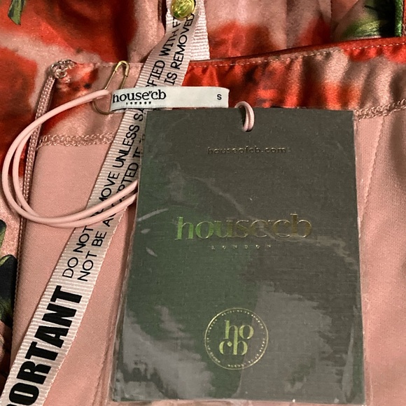 NWT House of CB Toira Draped Corset Rose Print Dress - Sz S - Picture 6 of 8